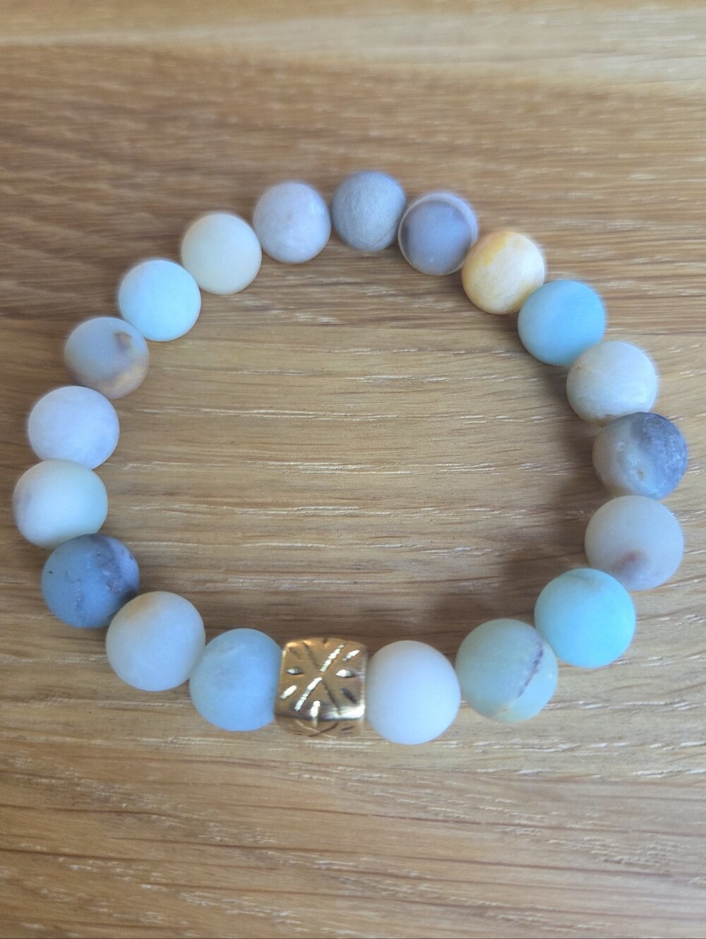 Amazonite Beaded Stretch Bracelet | Handmade - Picture 10 of 12